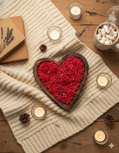 Wooden Heart Scented Candle