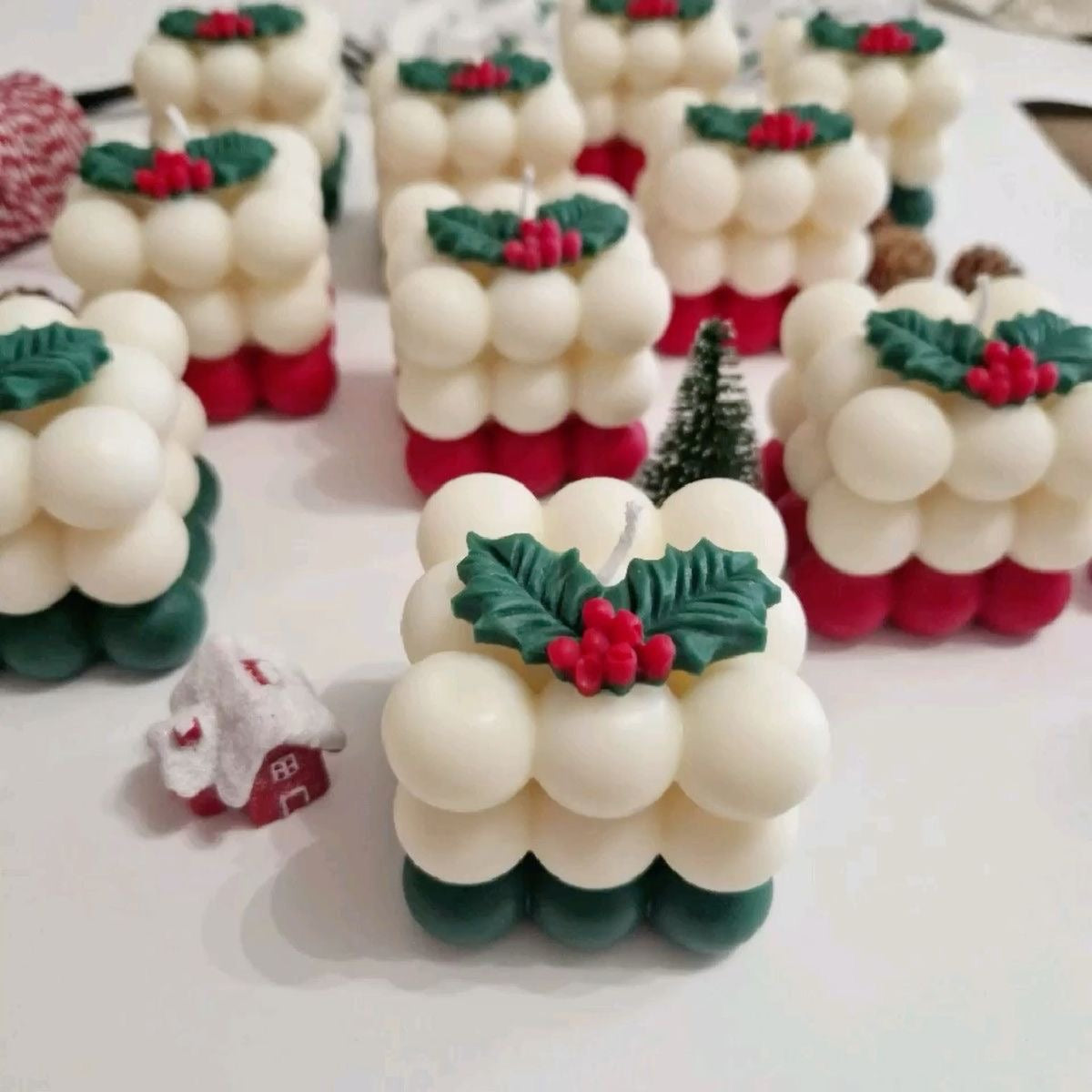 🎁 Christmas Big Bubble Candle – Pack of 2